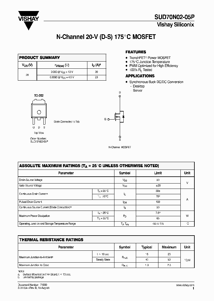 SUD70N02-05P-E3_6688533.PDF Datasheet