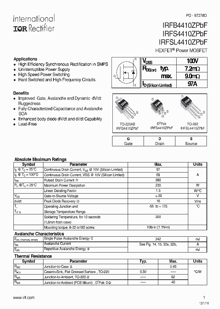 IRFB4410ZPBF_6690385.PDF Datasheet