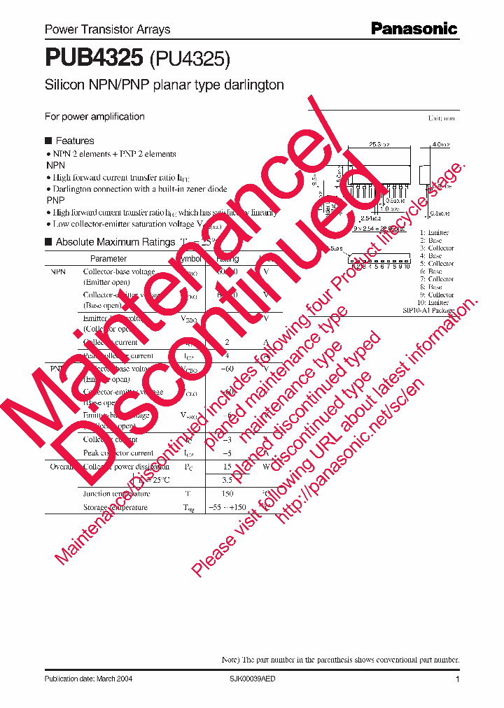 PANASONICCORP-PU4325_6688967.PDF Datasheet