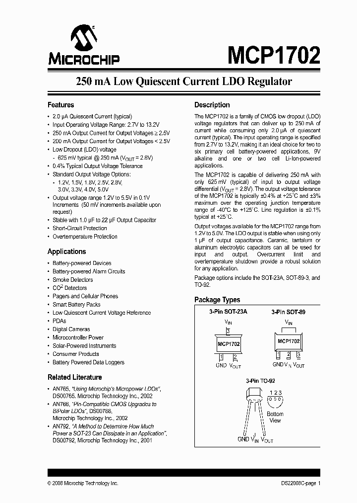 MCP1702T-3001ETO_6692204.PDF Datasheet