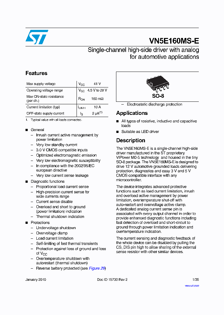VN5E160MS-E_6689722.PDF Datasheet