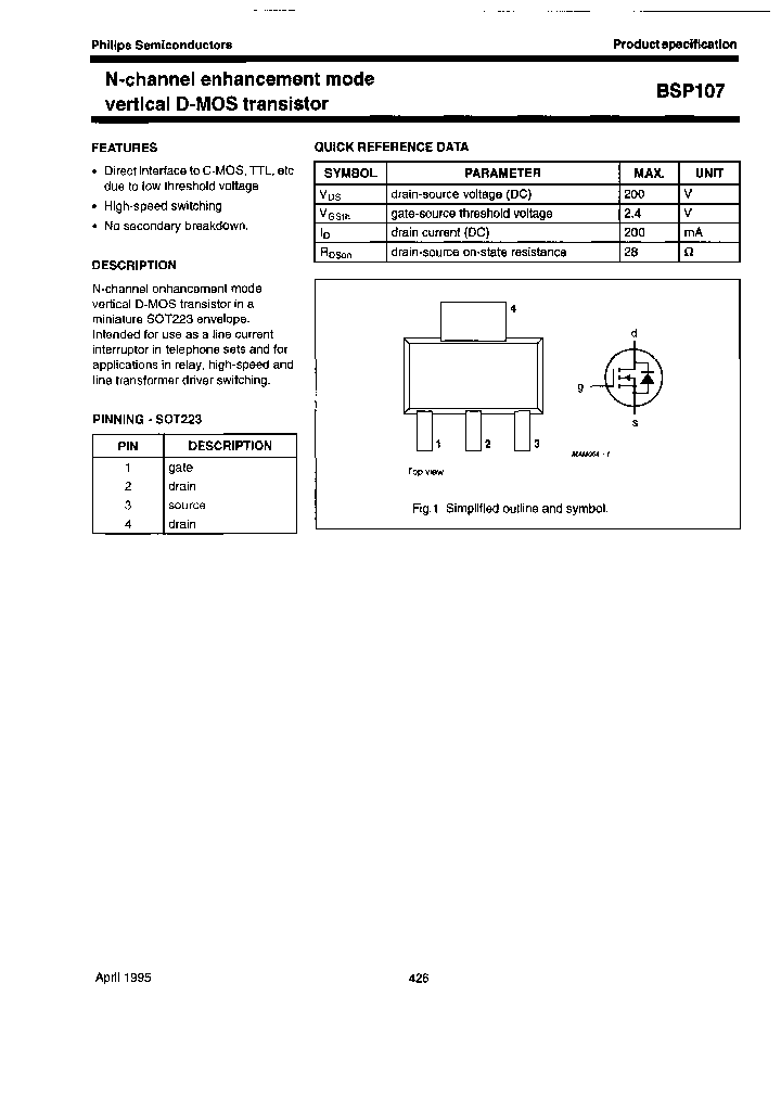 BSP107-TAPE-13_6692899.PDF Datasheet