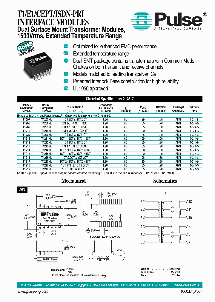PULSEELECTRONICSCORP-T1213NLT_6685897.PDF Datasheet
