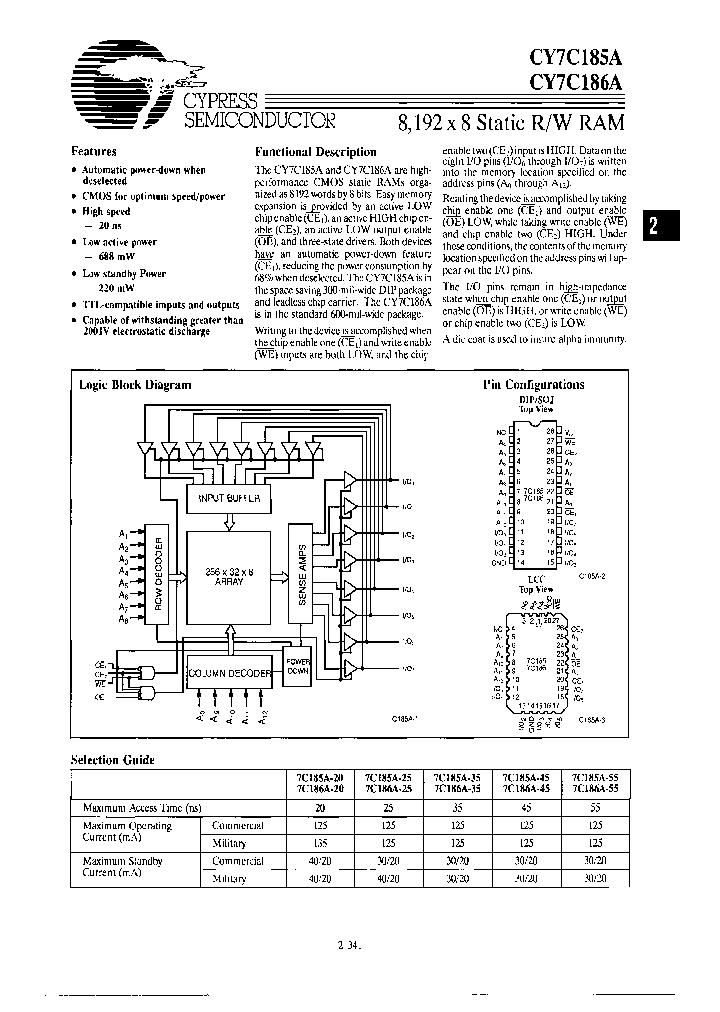 CY7C185A-20VCR_6698387.PDF Datasheet