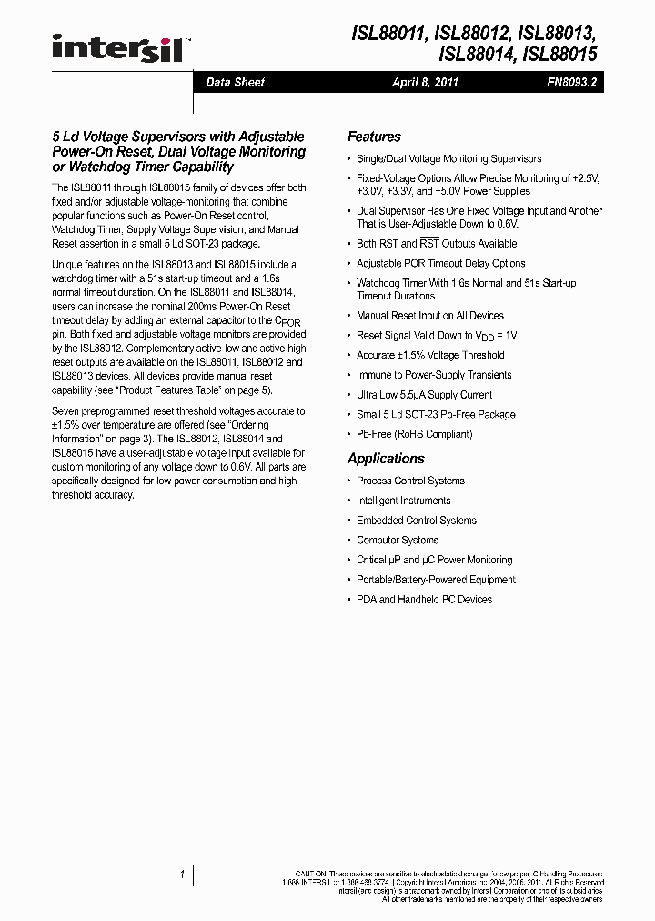 ISL88011IH526Z-T7A_6701641.PDF Datasheet