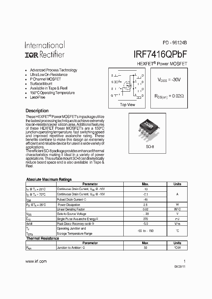 IRF7416QPBF_6702625.PDF Datasheet