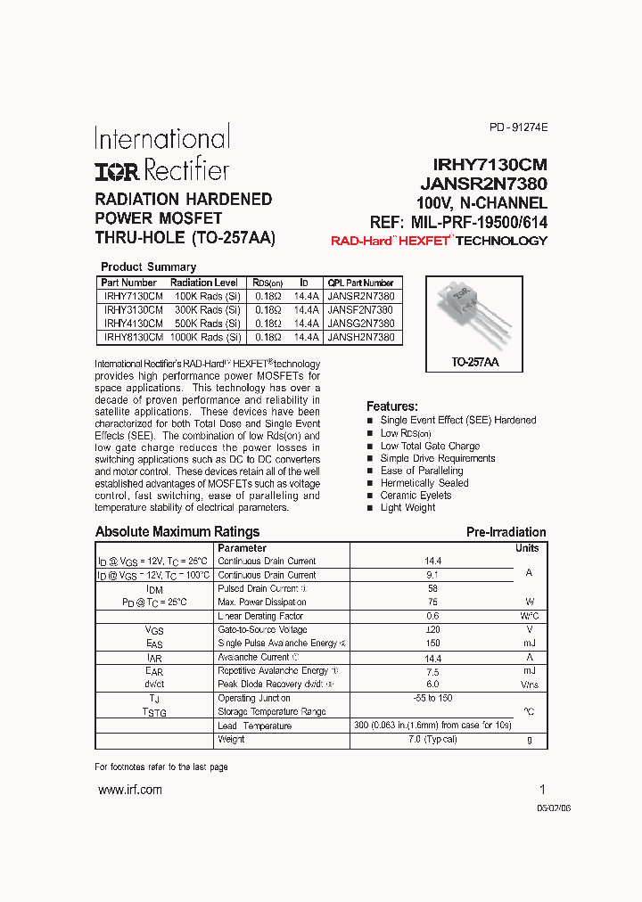 IRHY7130CMPBF_6701517.PDF Datasheet