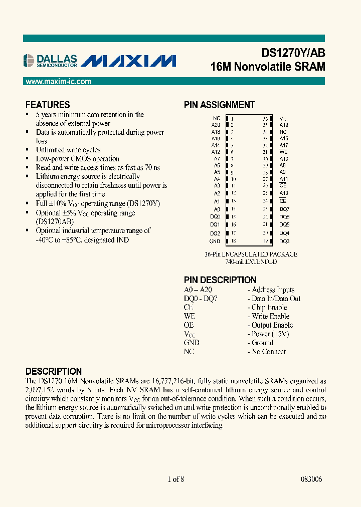 DS1270Y-100_6703882.PDF Datasheet
