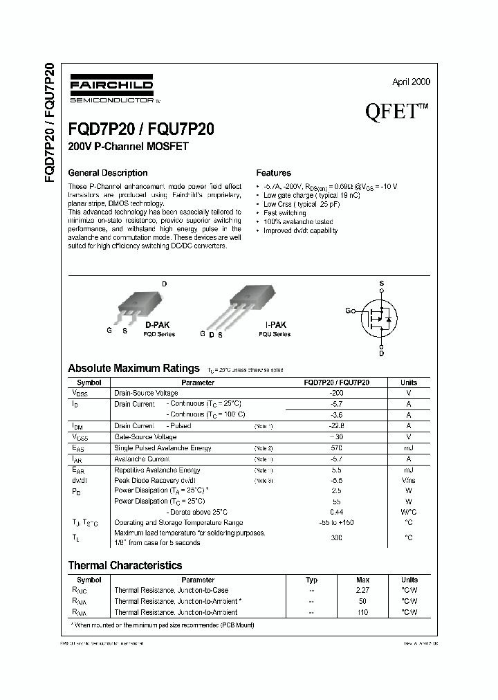 FQD7P20TF_6921242.PDF Datasheet