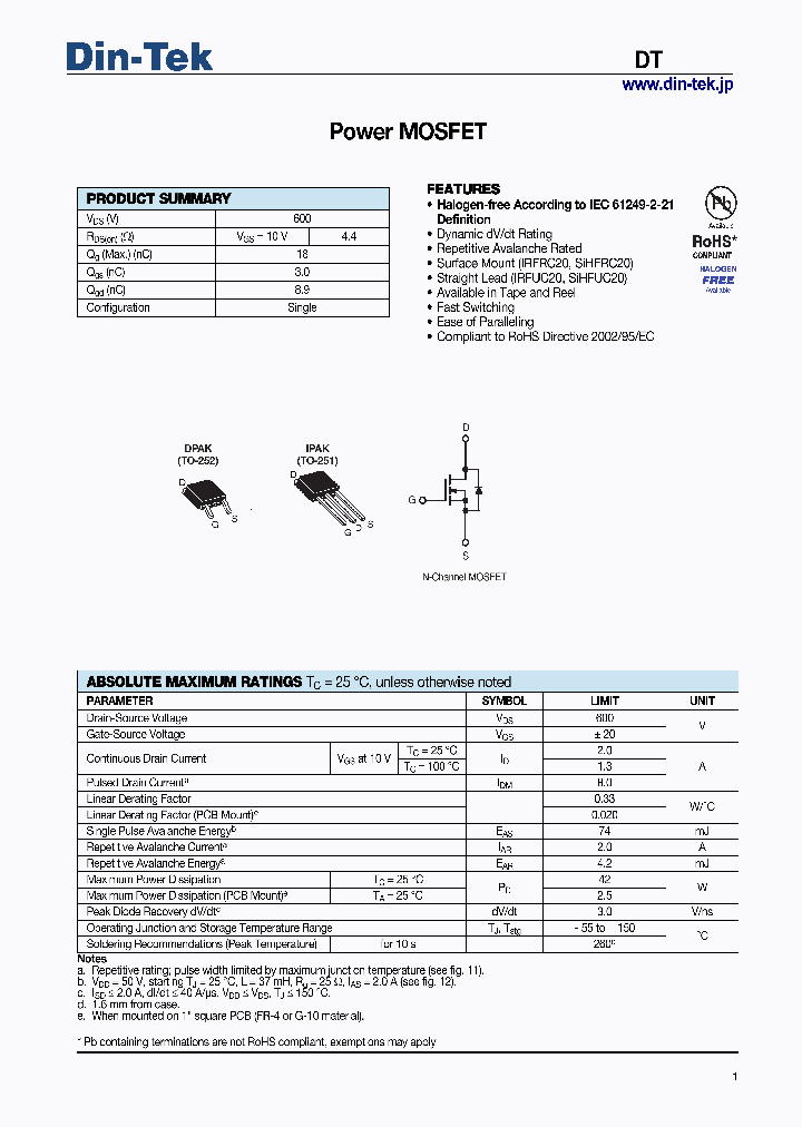 DTU2N60_6927621.PDF Datasheet