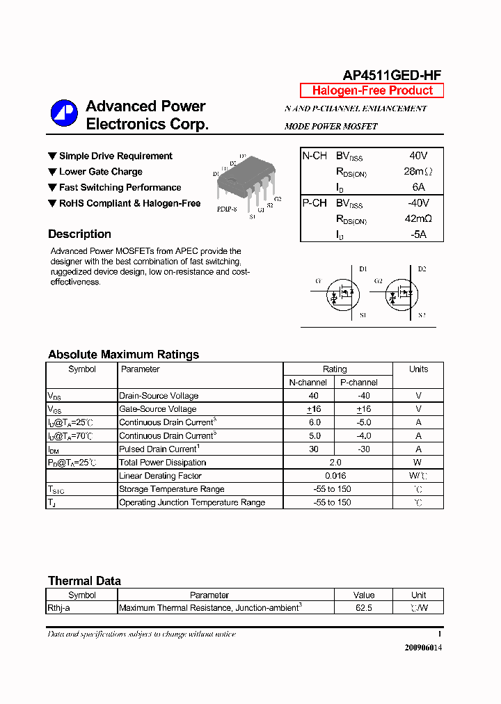 AP4511GED-HF_6931333.PDF Datasheet