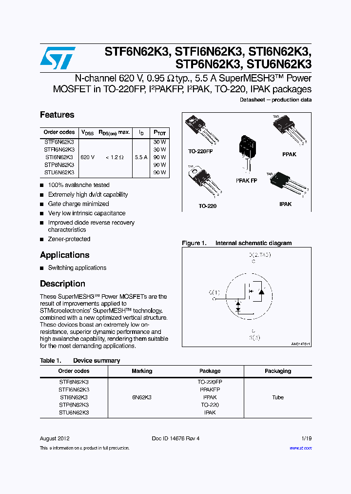 STF6N62K3_6932516.PDF Datasheet