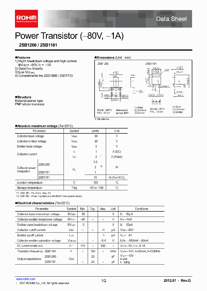 2SB1181TLQ_6933009.PDF Datasheet