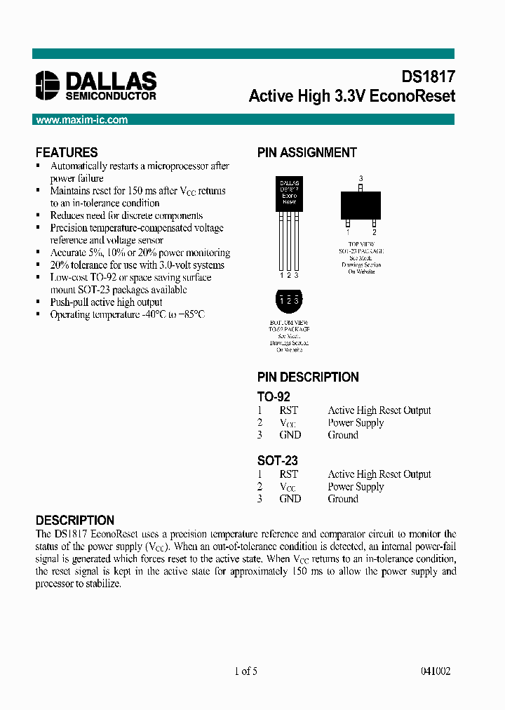 DS1817R-20TAMPR_6704381.PDF Datasheet