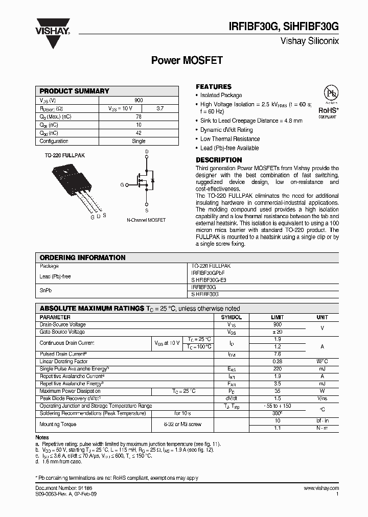 VISHAYSILICONIX-SIHFIBF30G-E3_6711437.PDF Datasheet