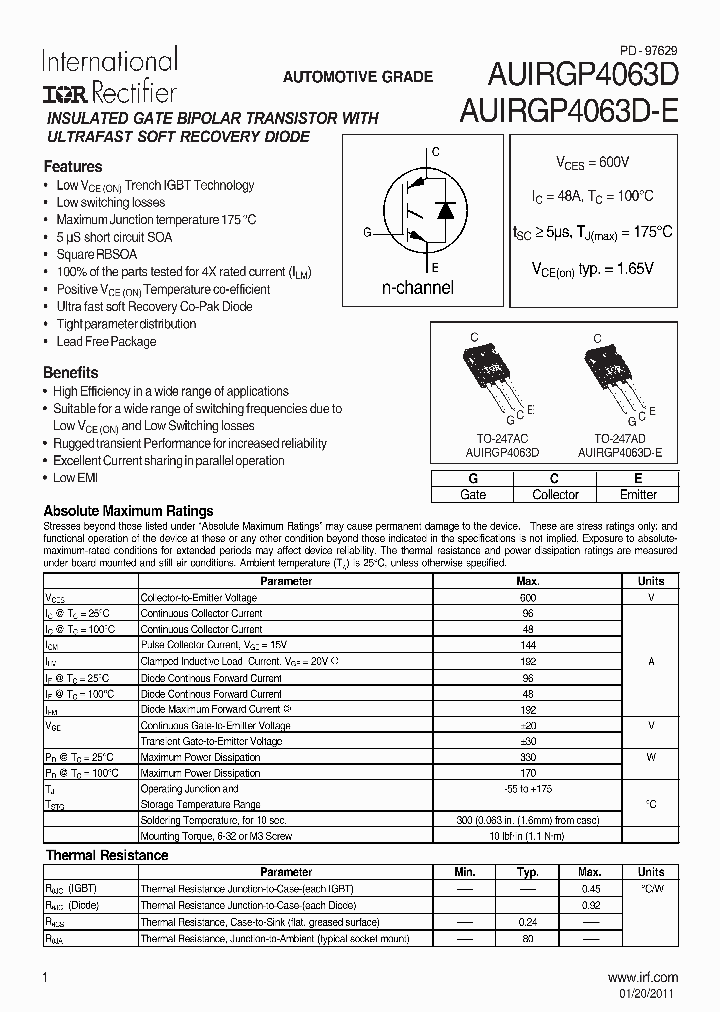 AUIRGP4063D_6710427.PDF Datasheet
