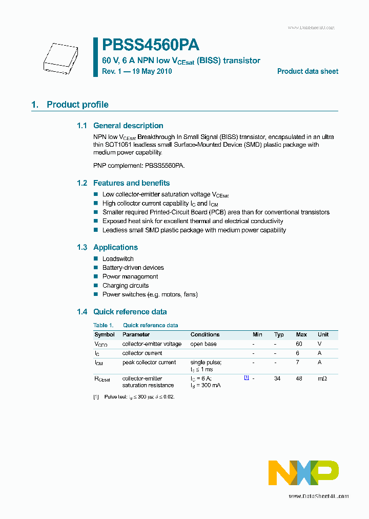 PBSS4560PA_6933480.PDF Datasheet