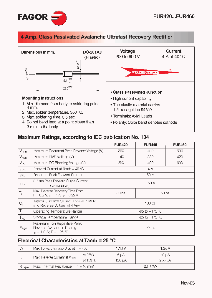 FUR460_6710135.PDF Datasheet