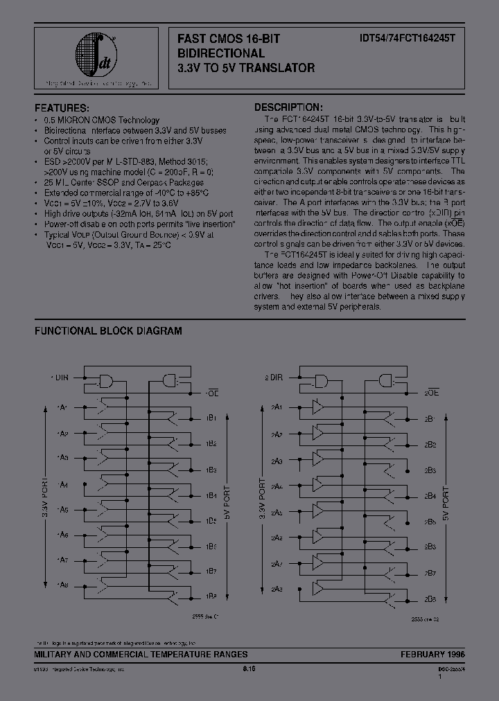IDT74FCT164245TEG_6713143.PDF Datasheet