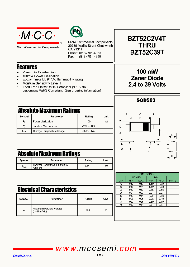 BZT52C3V6T-TP_6714287.PDF Datasheet