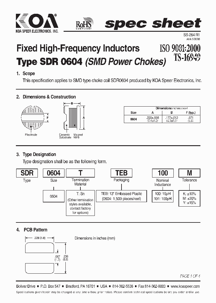 SDR0604TTEB100K_6935220.PDF Datasheet