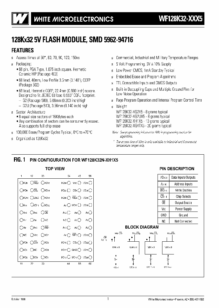 WF128K32-90G2UI5_6723134.PDF Datasheet