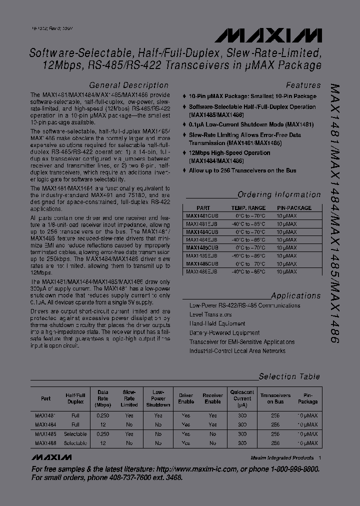 MAX1484EUBT_6723646.PDF Datasheet