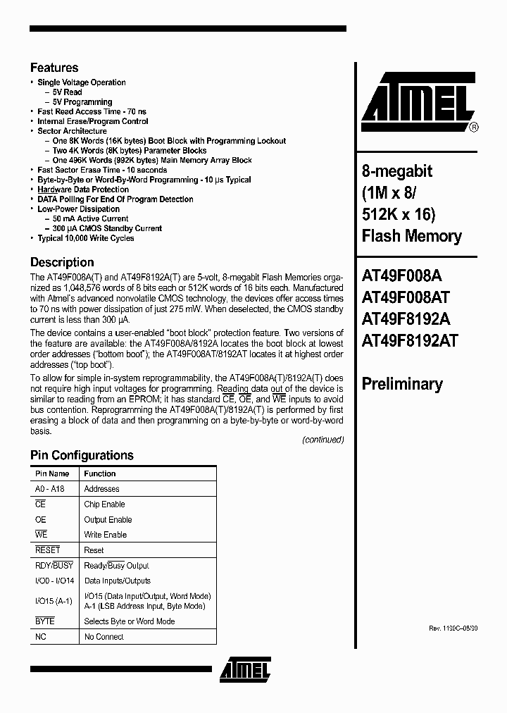 AT49F8192A-12TI_6724851.PDF Datasheet