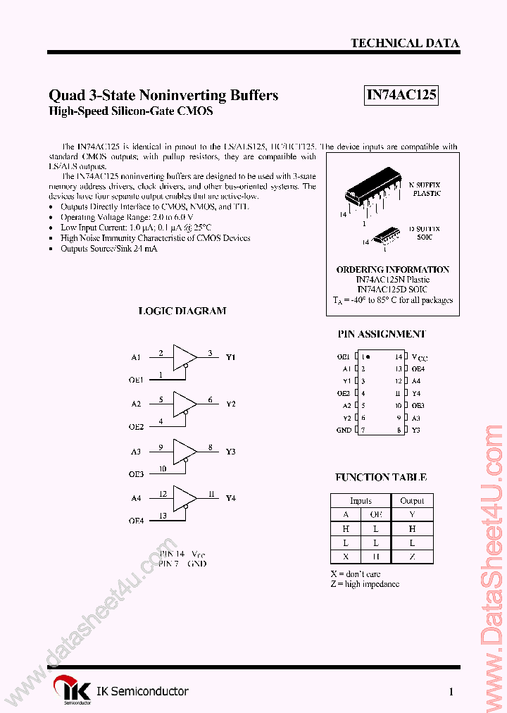 IN74AC125_6936317.PDF Datasheet