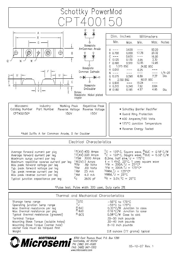 MICROSEMICORP-SCOTTSDALE-CPT400150_6721850.PDF Datasheet