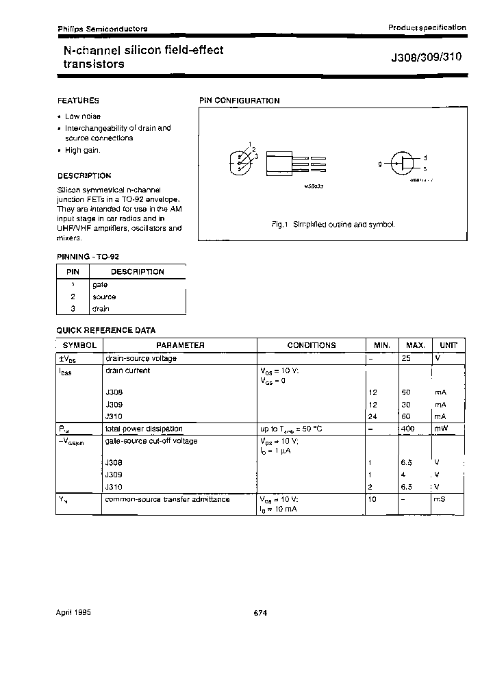 NXPSEMICONDUCTORS-J310-AMMO_6730329.PDF Datasheet