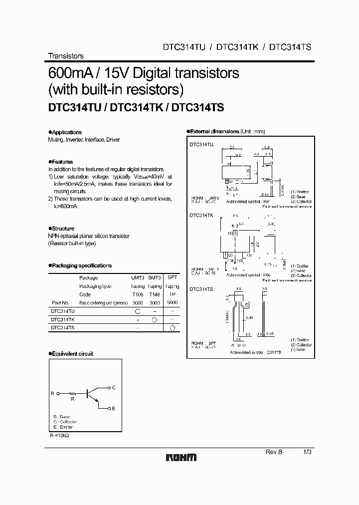DTC314TKT146_6731825.PDF Datasheet