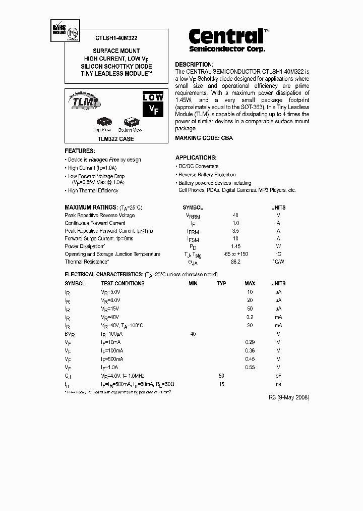 CENTRALSEMICONDUCTORCORP-CTLSH1-40M322TR_6729657.PDF Datasheet