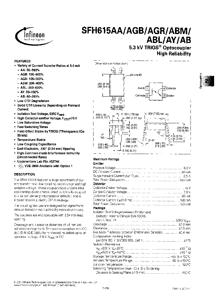 SFH615AA-X001_6737120.PDF Datasheet