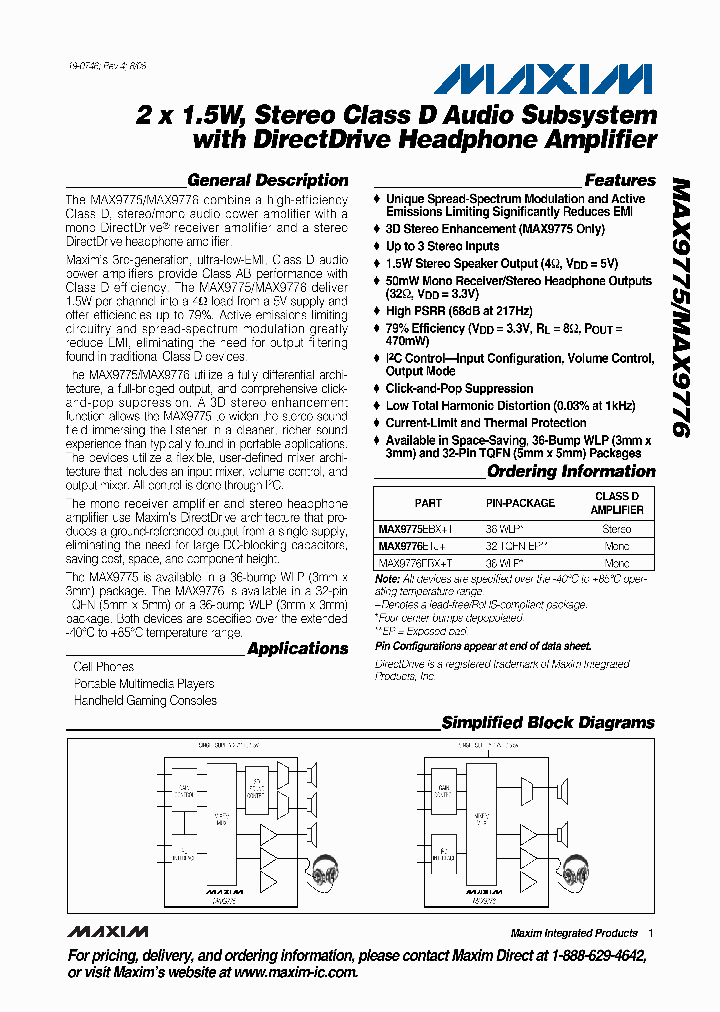 MAX9775EBXT_6734272.PDF Datasheet