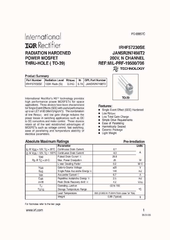 IRHF57230SE_6741053.PDF Datasheet