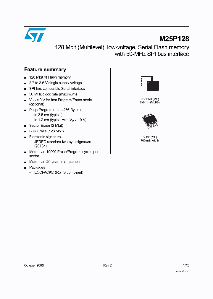 M25P128-VME6P_6742224.PDF Datasheet