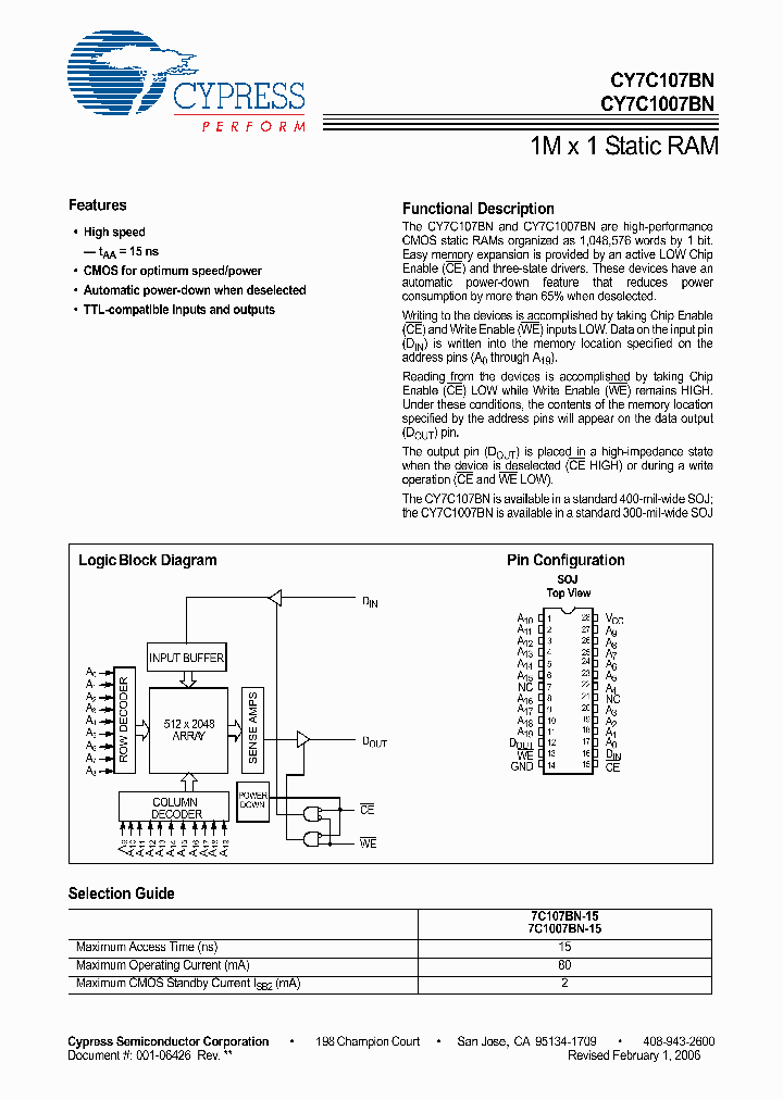CY7C1007BN-15VXCT_6743937.PDF Datasheet
