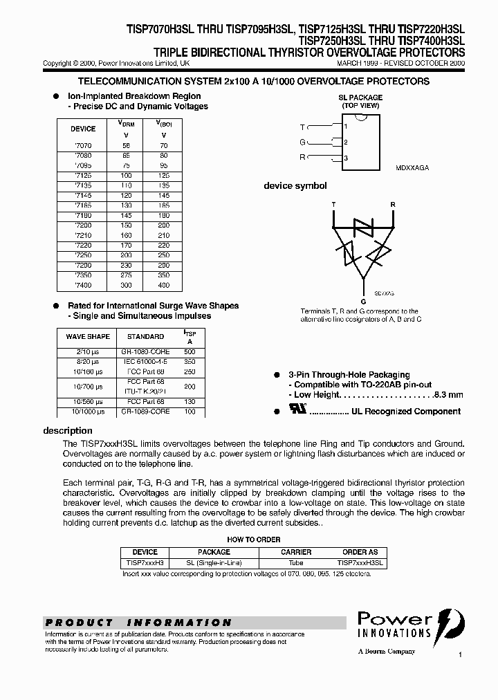 TISP7080H3SL_6740766.PDF Datasheet