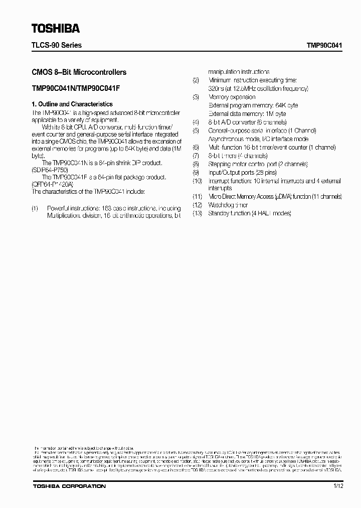 TMP90C041F_6746541.PDF Datasheet