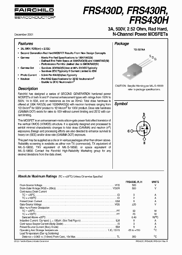 FAIRCHILDSEMICONDUCTORCORP-FRS430R_6747441.PDF Datasheet