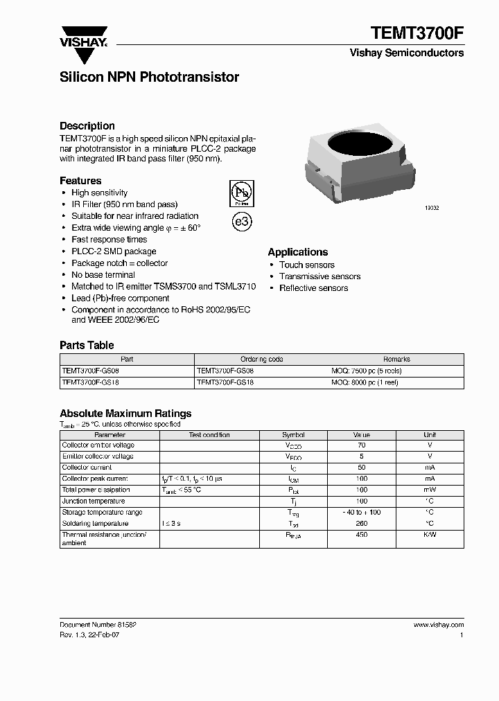 TEMT3700F-GS08_6748426.PDF Datasheet