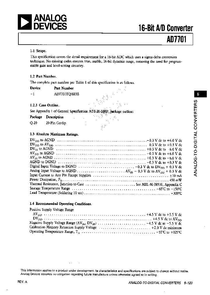 AD7701TQ883B_6750005.PDF Datasheet
