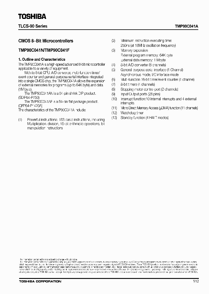 TMP90C041AF_6746537.PDF Datasheet