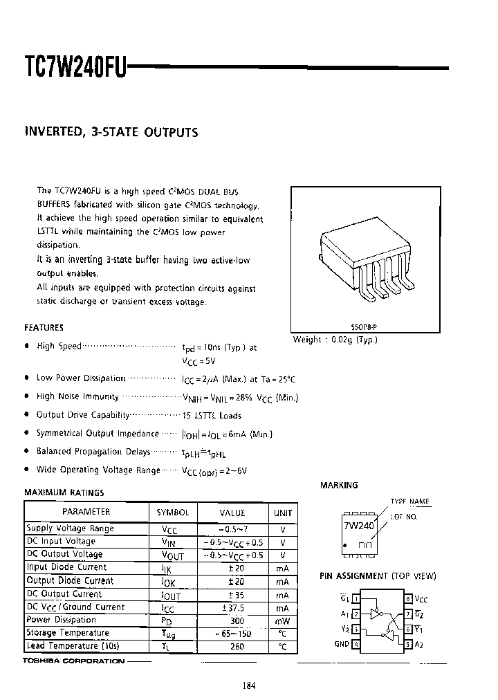 TC7W240FUTE12L_6752245.PDF Datasheet