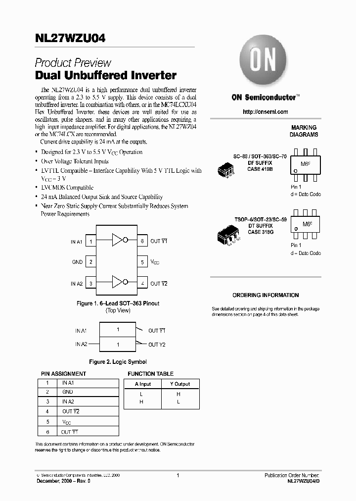 ONSEMICONDUCTOR-NL27WZU04DFT4_6757932.PDF Datasheet