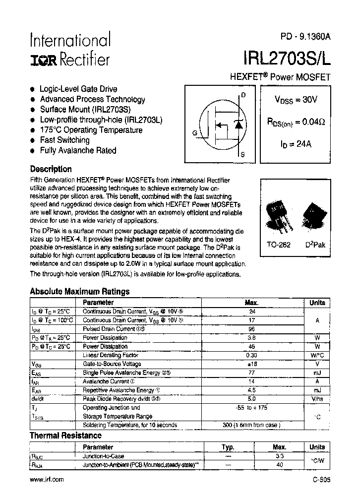 IRL2703STRR_6755443.PDF Datasheet