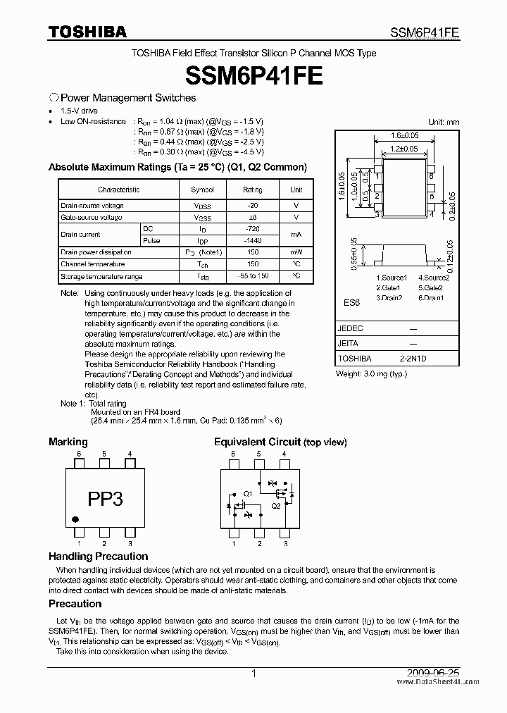 SSM6P41FE_6939530.PDF Datasheet