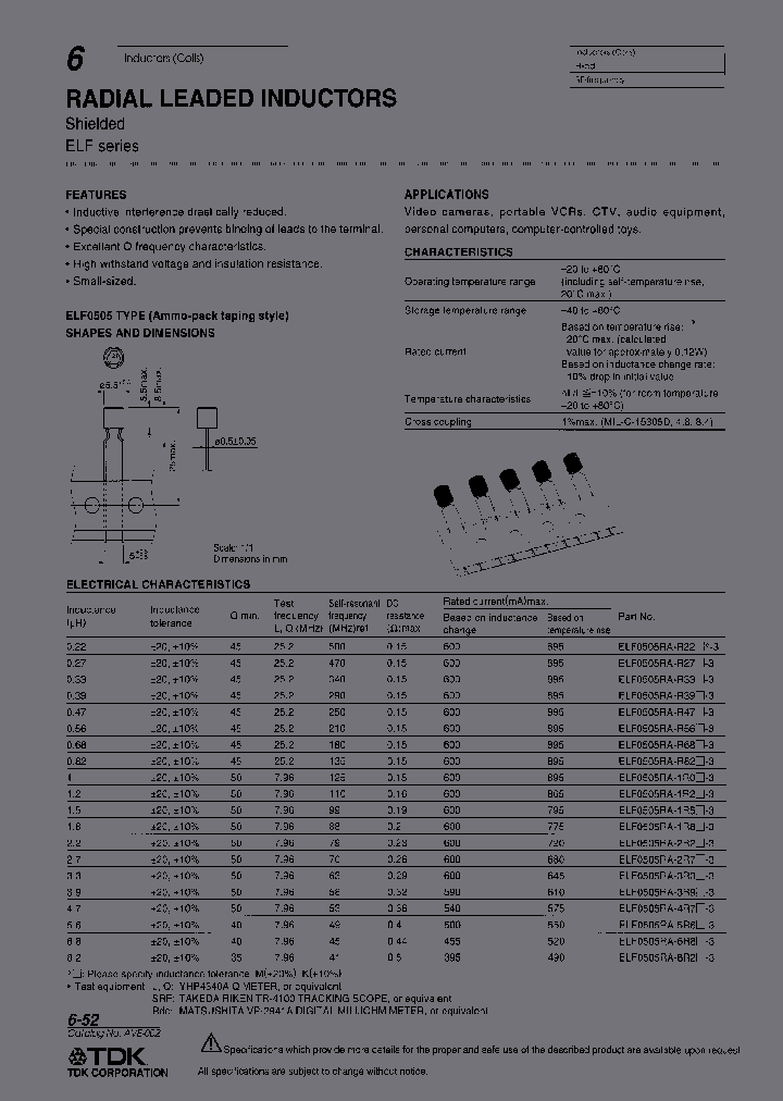 ELF1010R-182J_6763443.PDF Datasheet