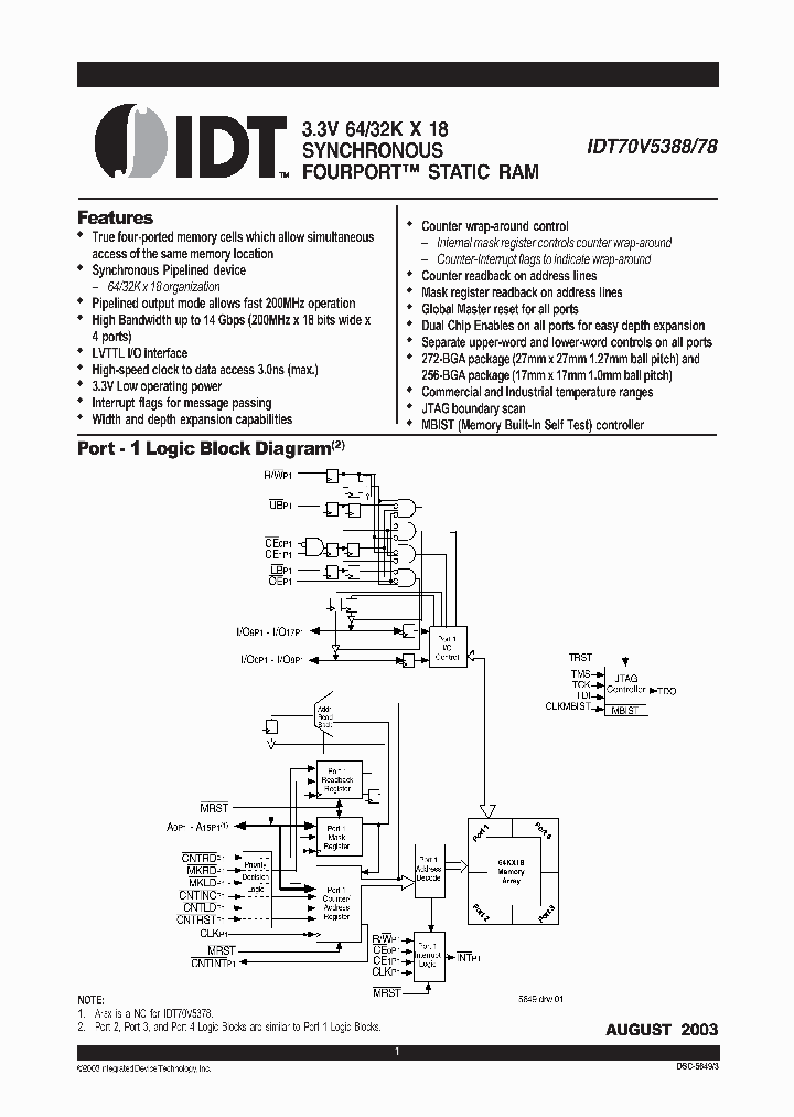 70V5388S100BG_6763630.PDF Datasheet